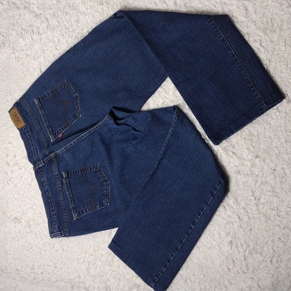 505 Levi's Blue Dark Wash High Rise Five Pocket Zip Up Straight Leg Denim Jean - Picture 15 of 15